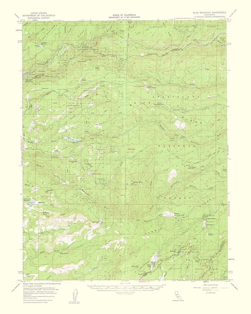 Blue Mountain California Quad - USGS 1963