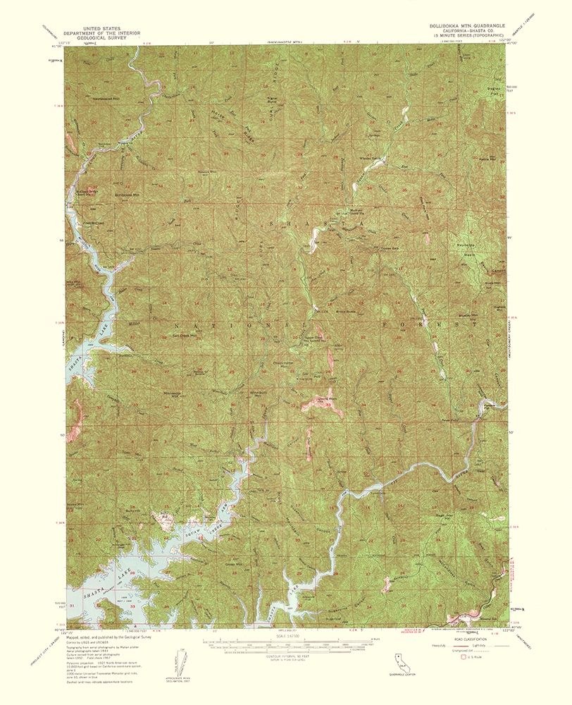 Bollibokka Mountain California Quad - USGS 1959