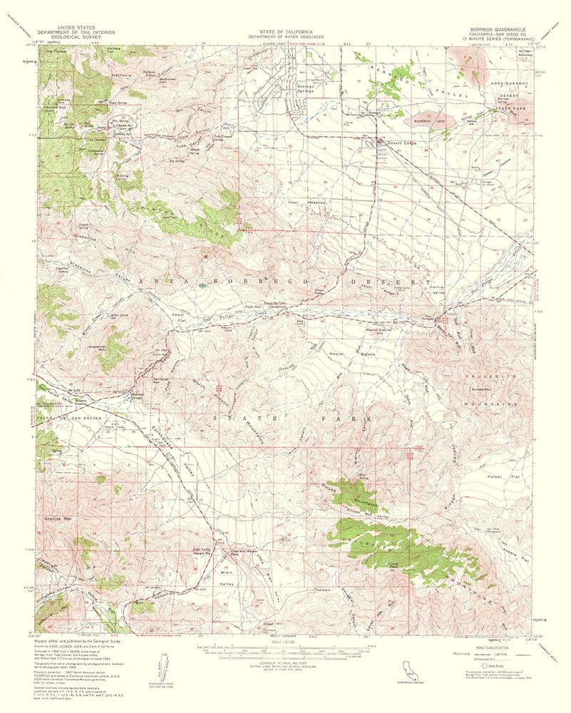 Borrego California Quad - USGS 1961