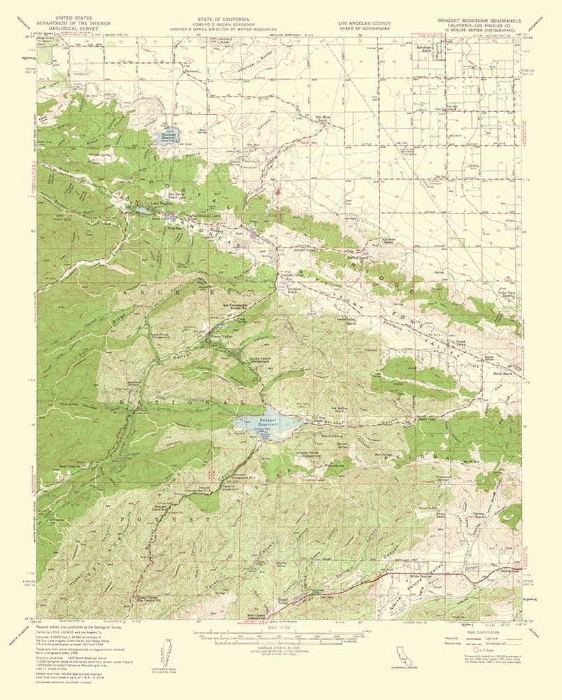 Bouquet Reservoir California Quad - USGS 1960