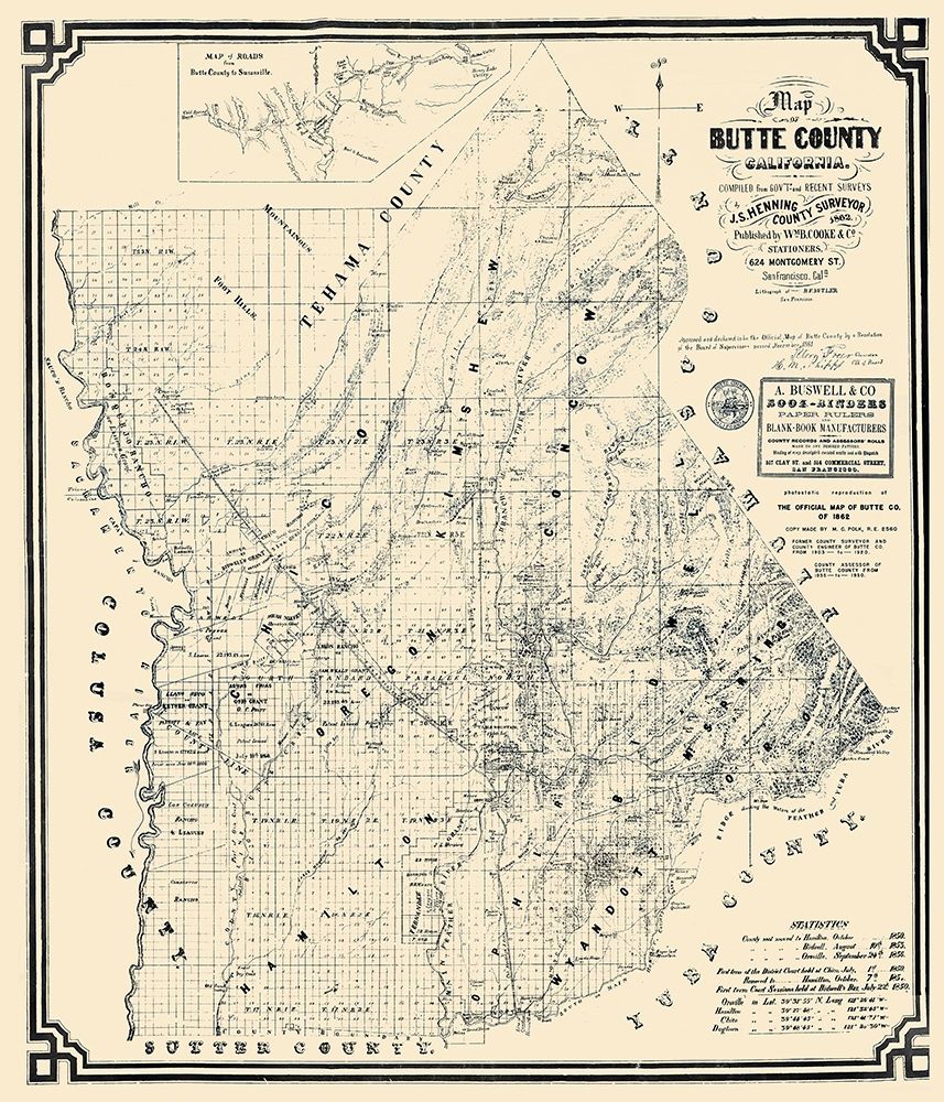 Butte California Landowner - Henning 1862