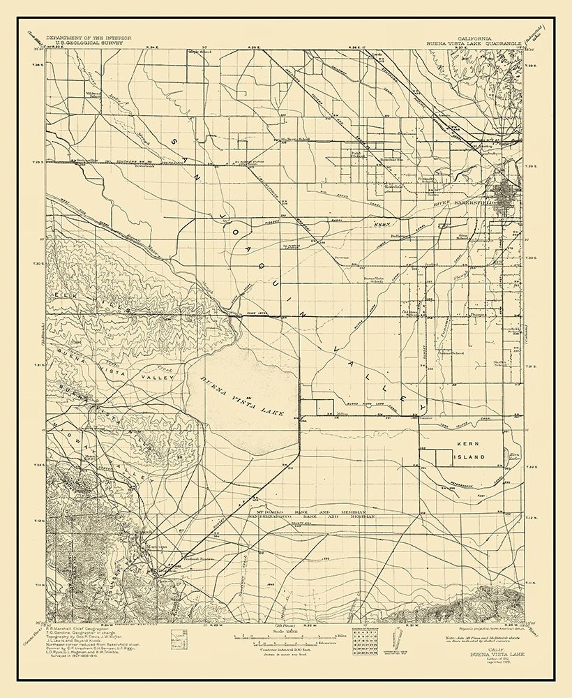 Buena Vista Lake California Quad - USGS 1912