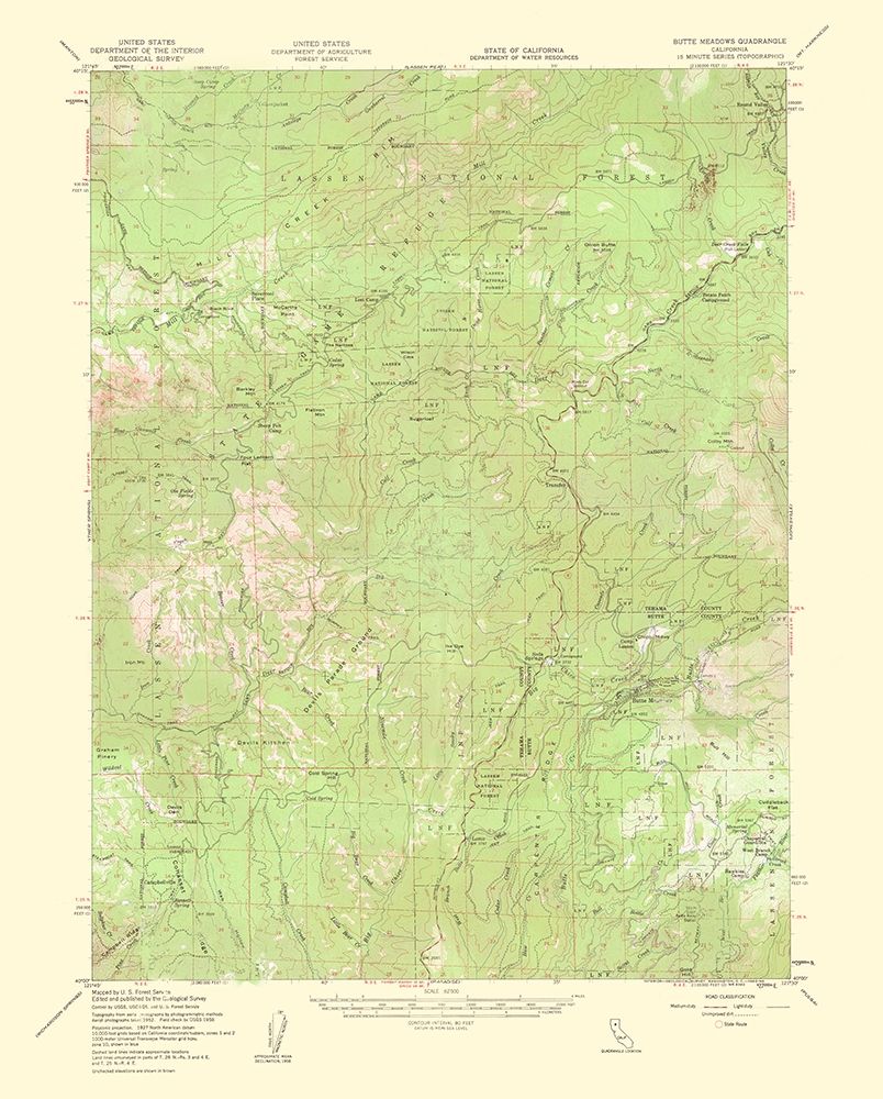 Butte Meadows California Quad - USGS 1963