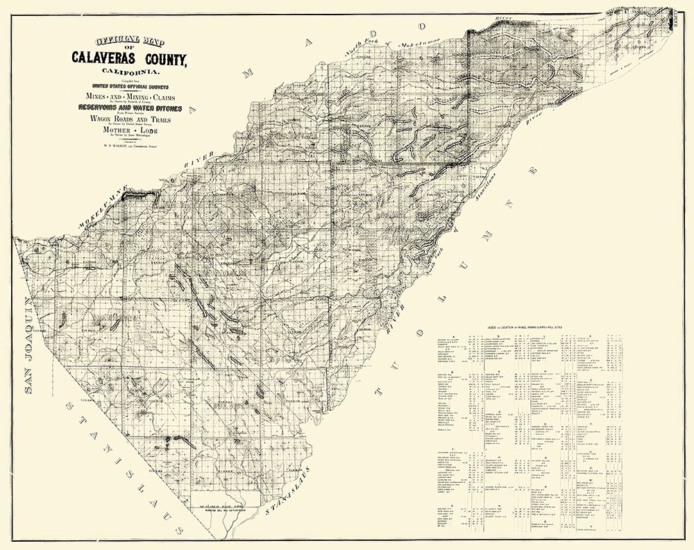 Calaveras California Mines  Mining Claims