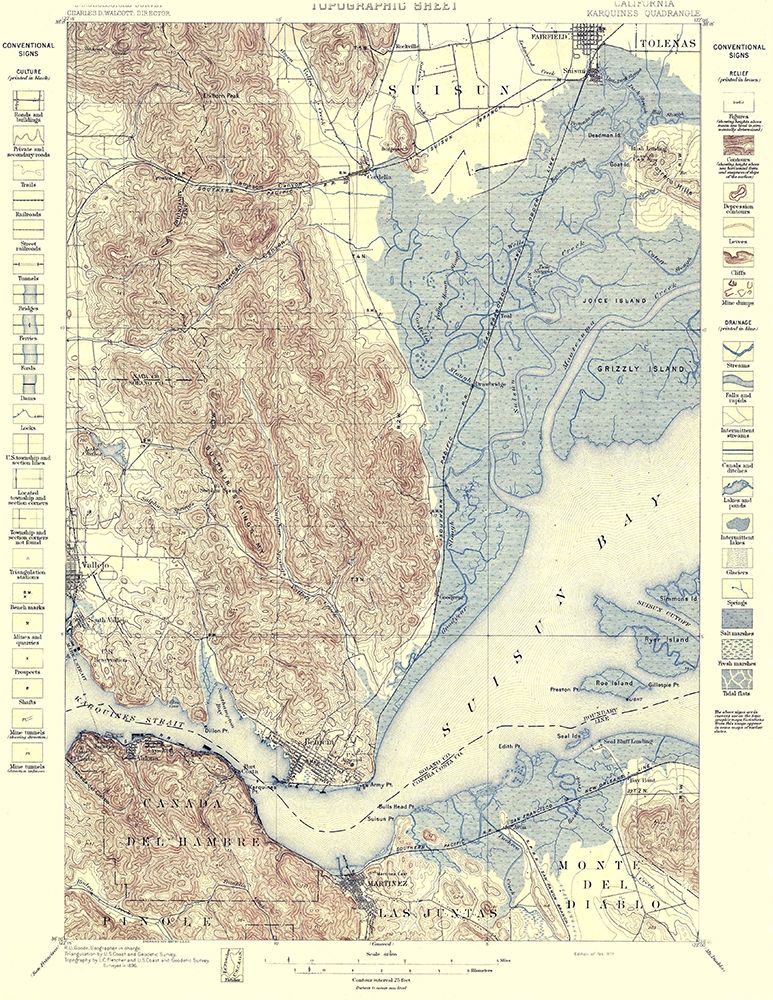 Carquinez Straight California Quad - USGS 1898