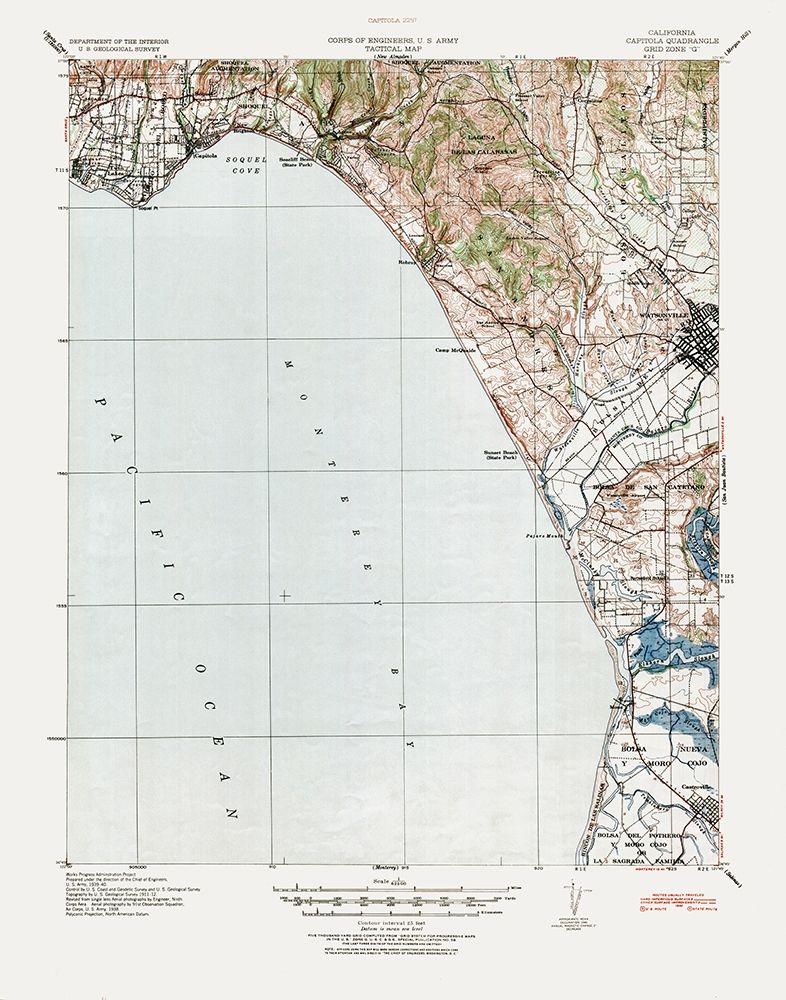 Capitola California Quad - USGS 1940