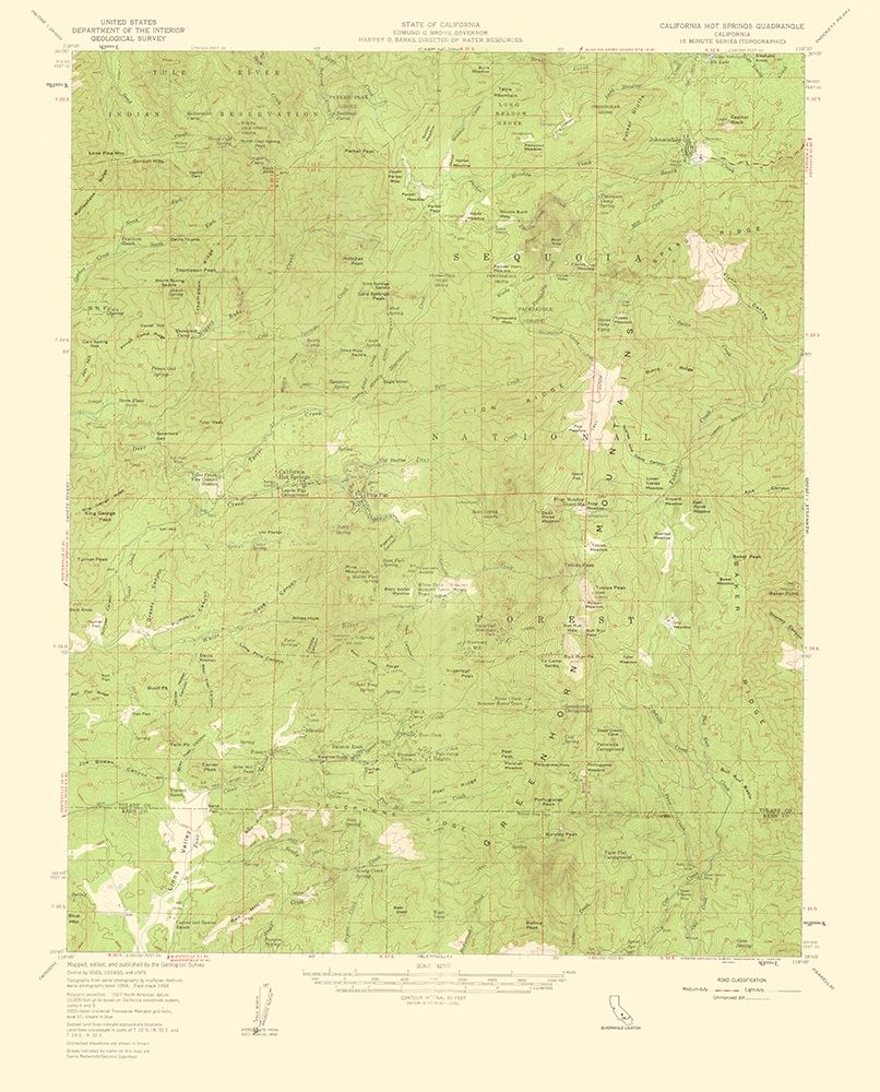 Hot Springs California Quad - USGS 1959