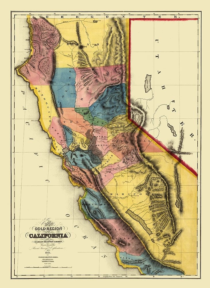 California Gold Regions - Gibbes 1851