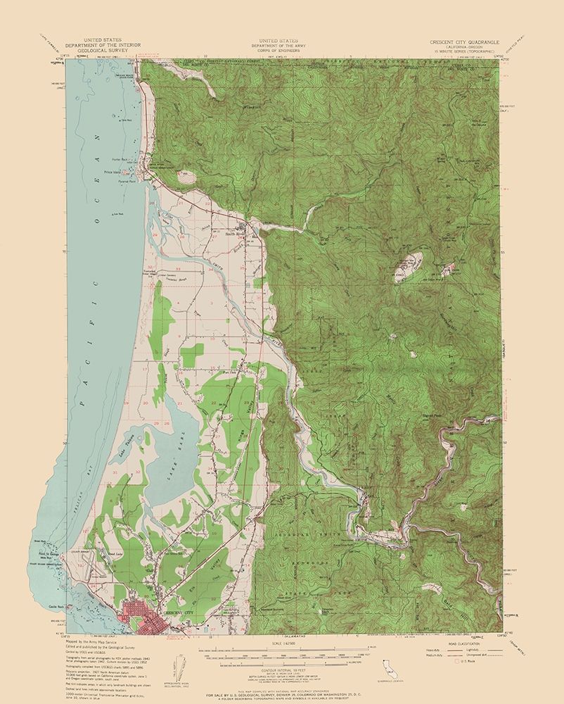 Crescent City California Quad - USGS 1952