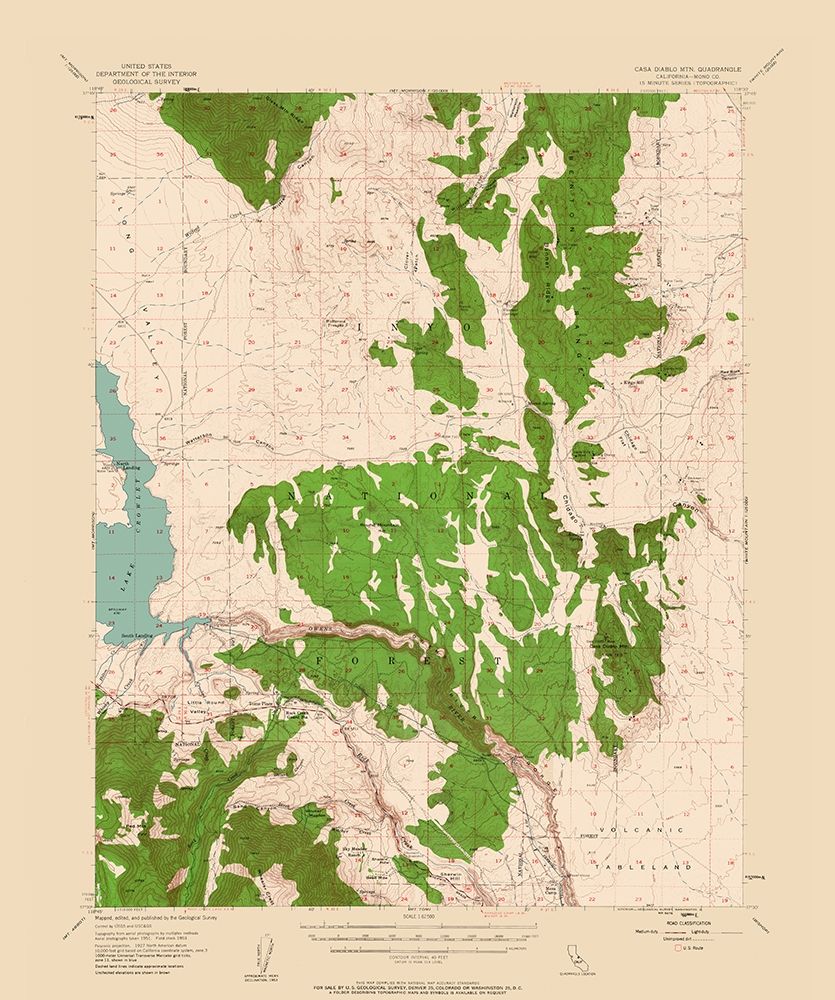 Casa Diablo Mountain California Quad - USGS 1953