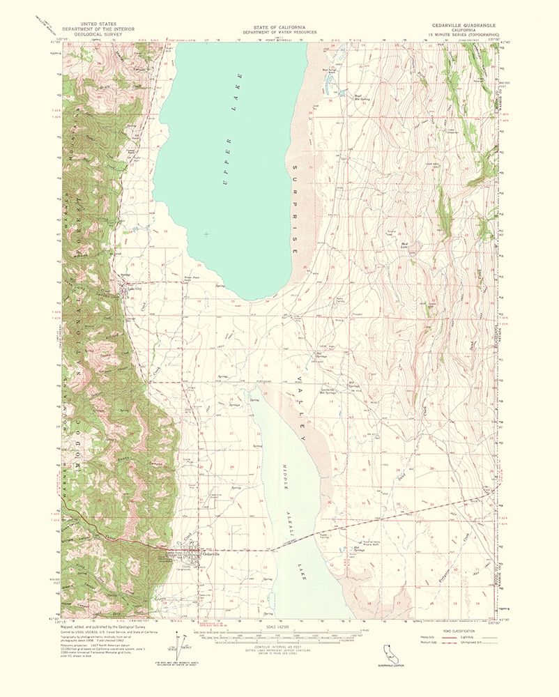Cedarville California Quad - USGS 1964