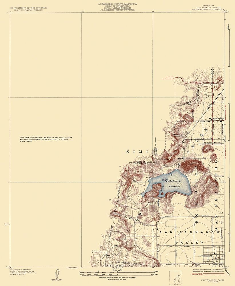 Chatsworth California Quad - USGS 1927