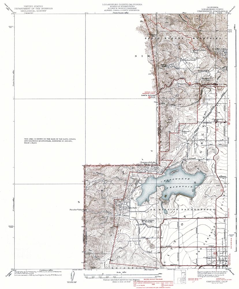 Chatsworth California Quad - USGS 1940