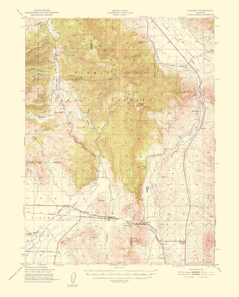 Chilcoot California Quad - USGS 1956