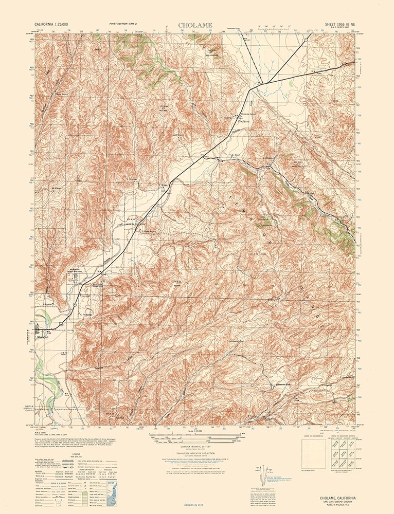 Cholame Sheet - US Army  1943
