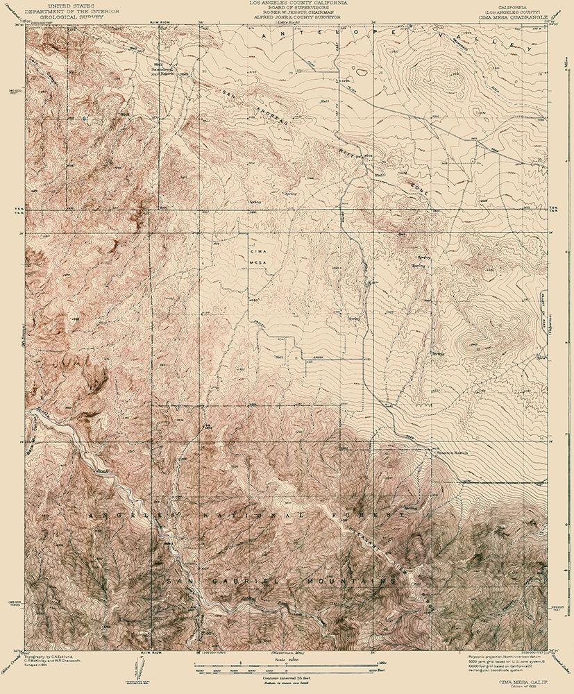 Cima Mesa California Quad - USGS 1939