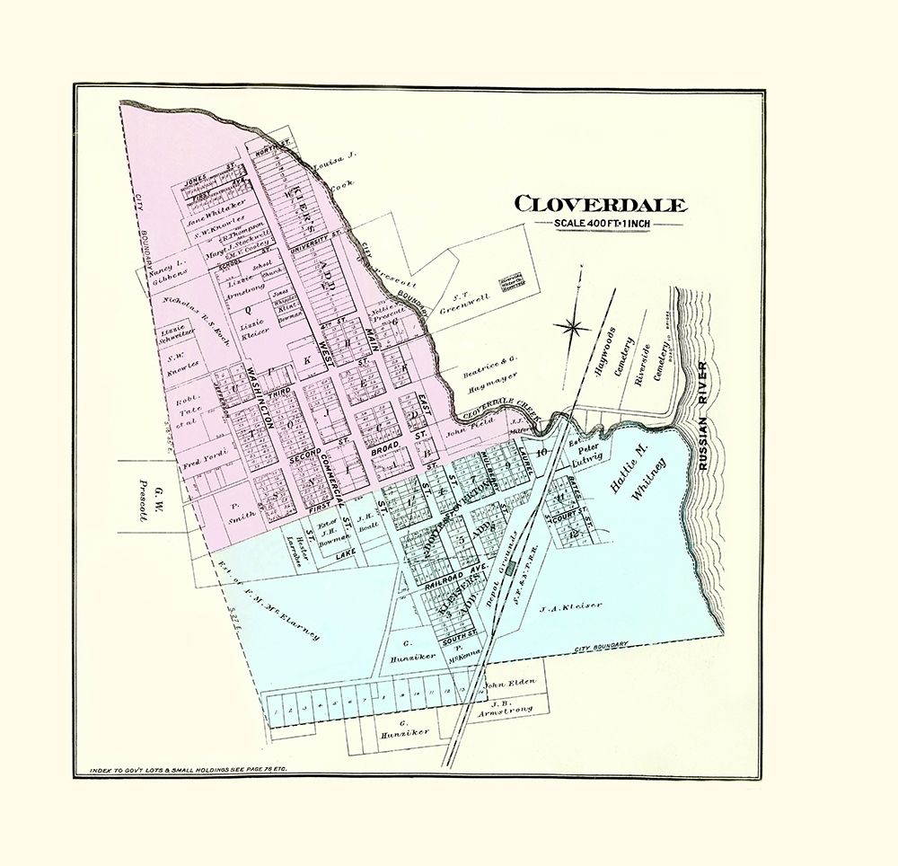 Cloverdale California Landowner - Thompson 1877