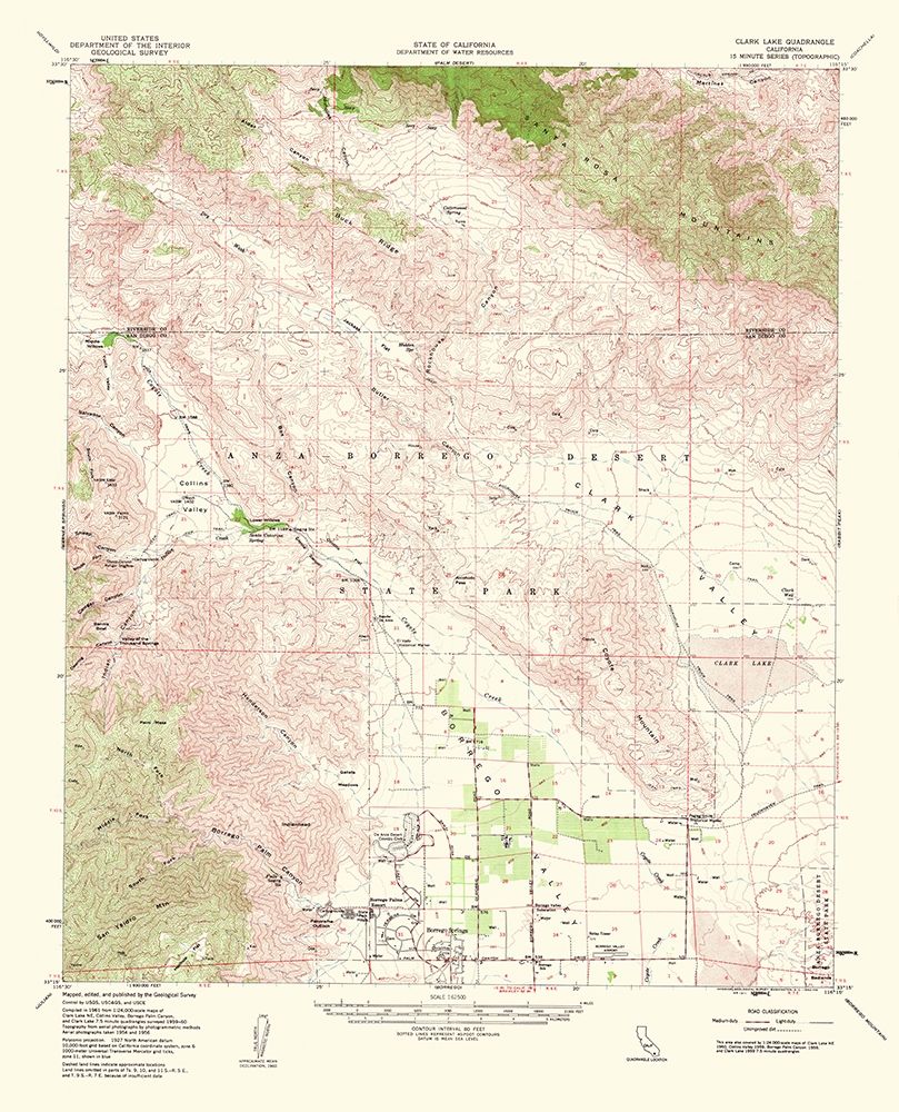 Clark Lake California Quad - USGS 1962