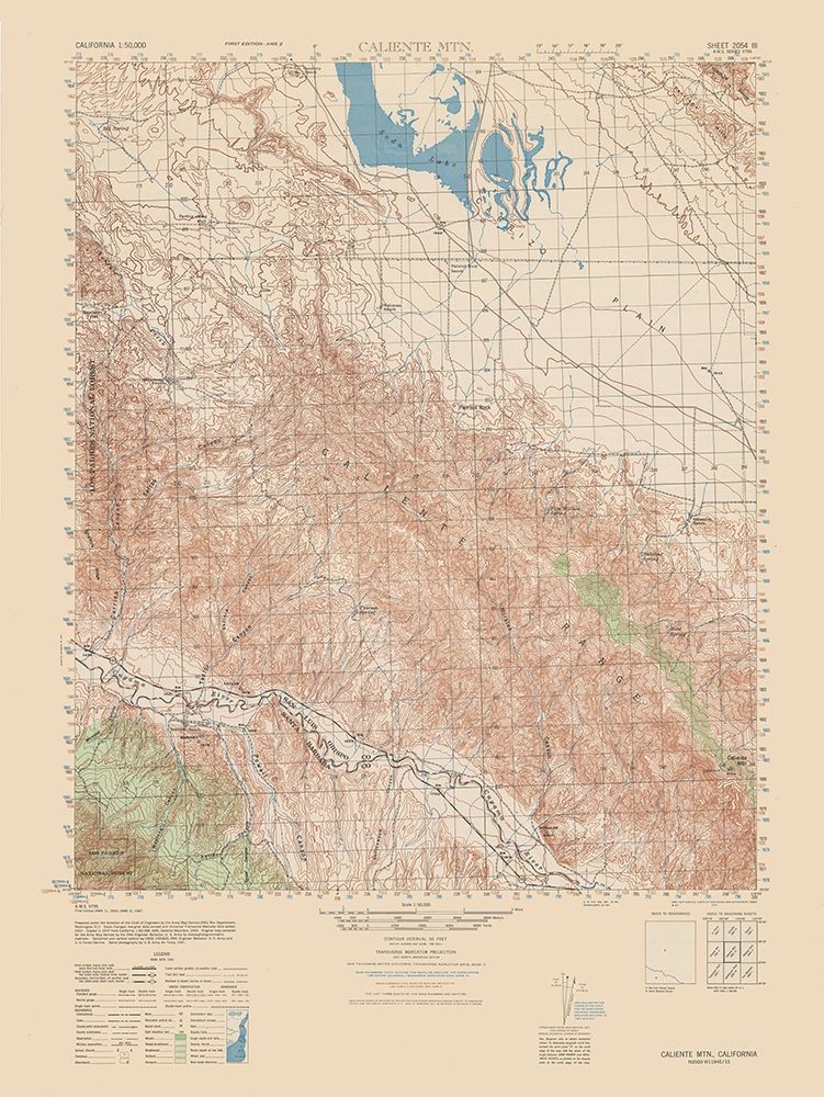 Caliente Mountain Quad - USGS  1943