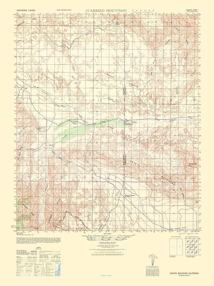 Carrizo Mountain Sheet - US Army 1942