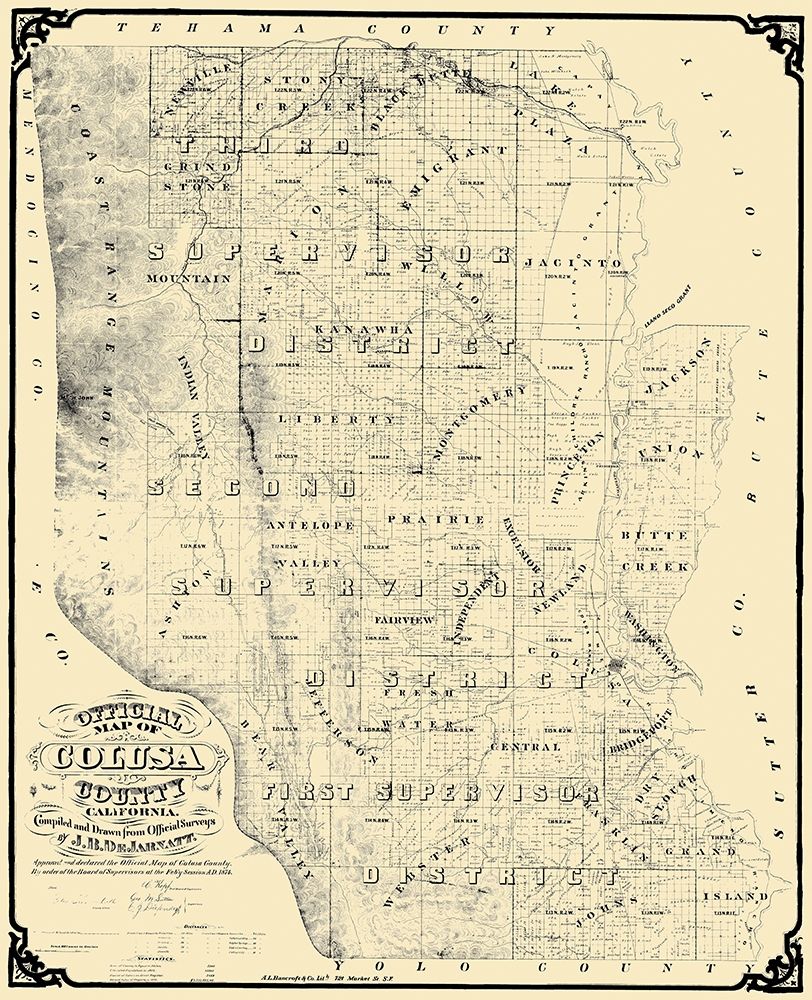 Colusa California Landowner - DeJarnett 1874