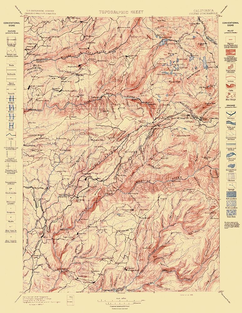 Colfax California Quad - USGS 1898