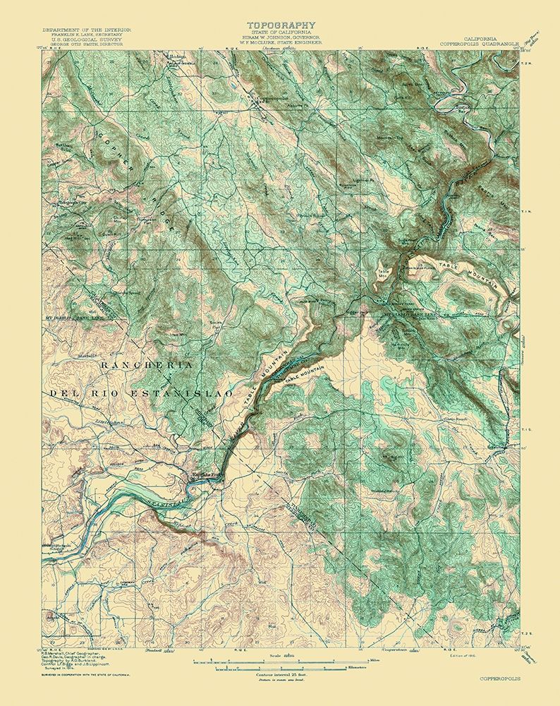 Copperopolis California Quad - USGS 1916