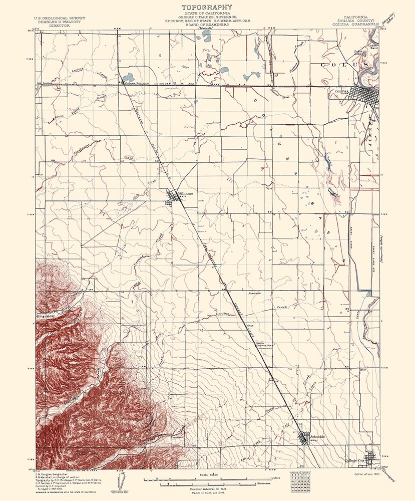 Colusa California Quad - USGS 1907