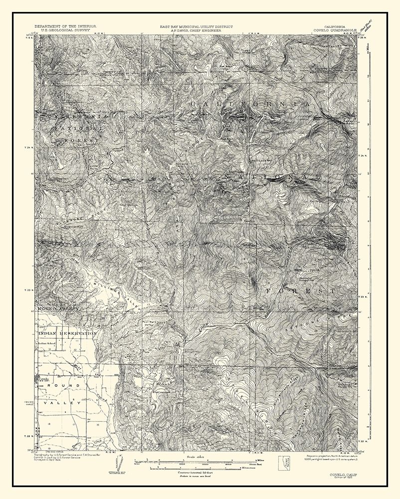 Covelo California Quad - USGS 1926