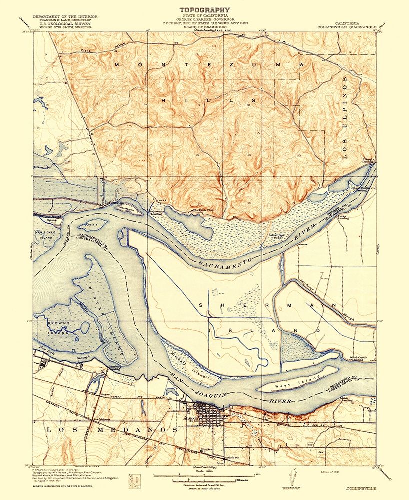 Collinsville California Quad - USGS 1918