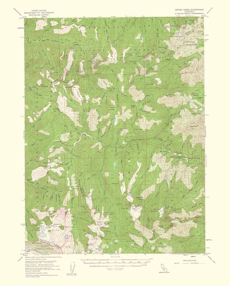 Coffee Creek California Quad - USGS 1960