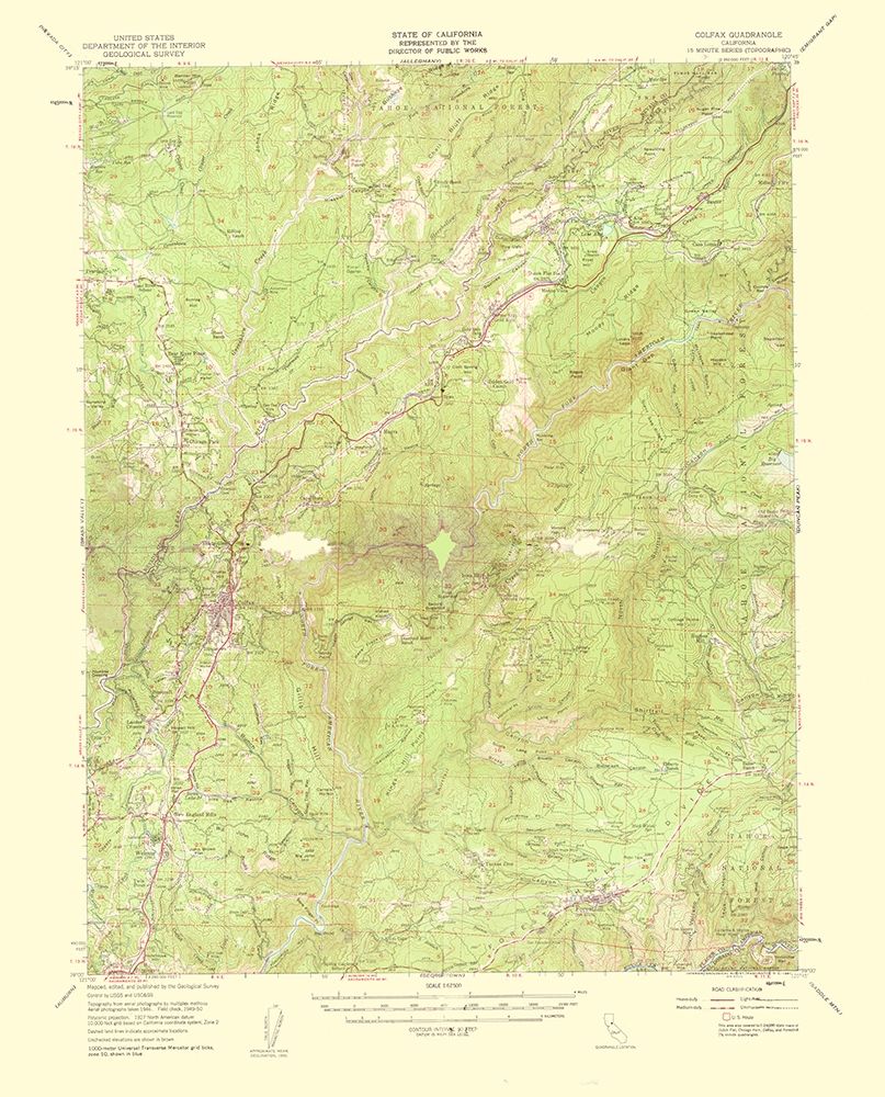 Colfax California Quad - USGS 1961