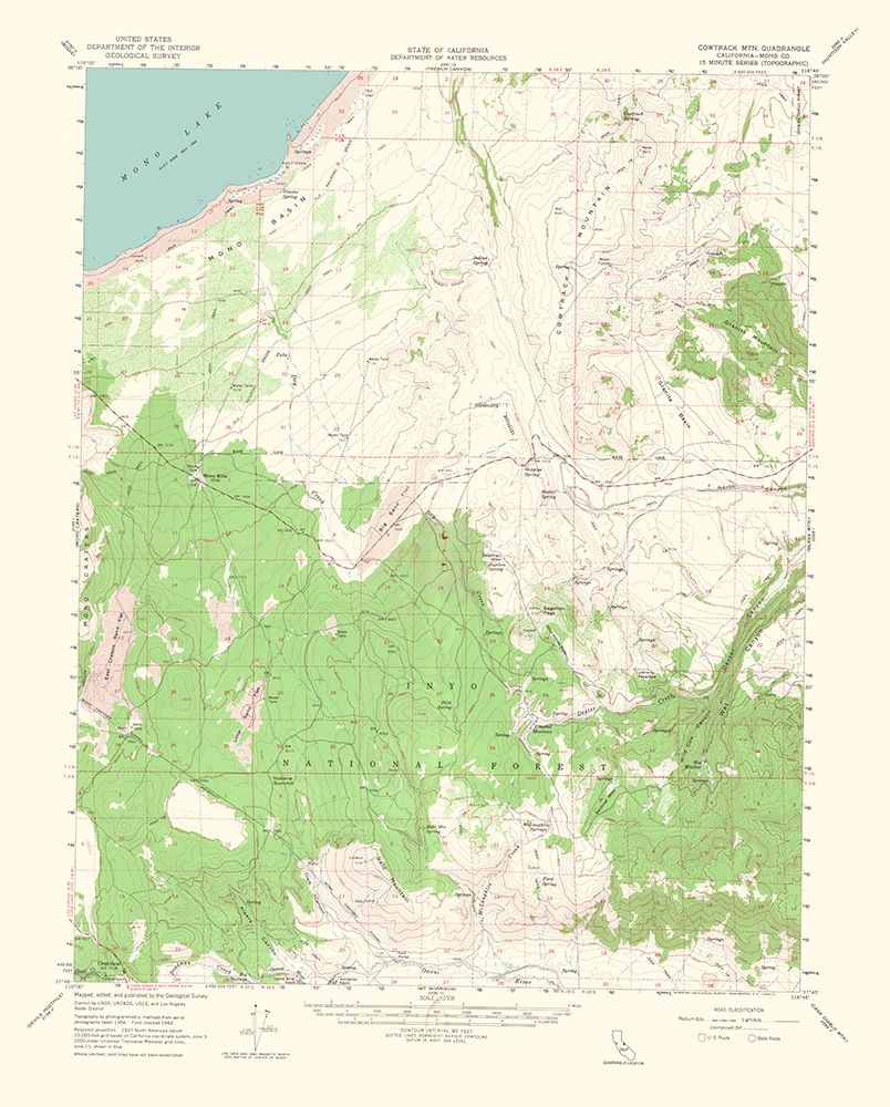Cowtrack Mountain California Quad - USGS 1964