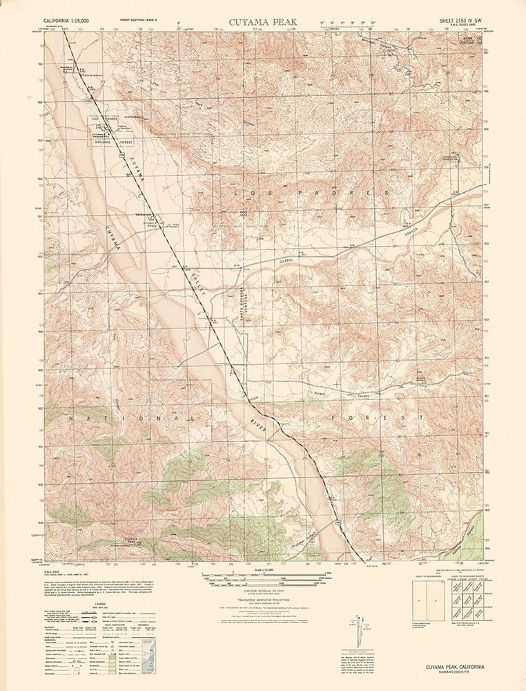 Cuyama Peak Sheet - US Army 1943