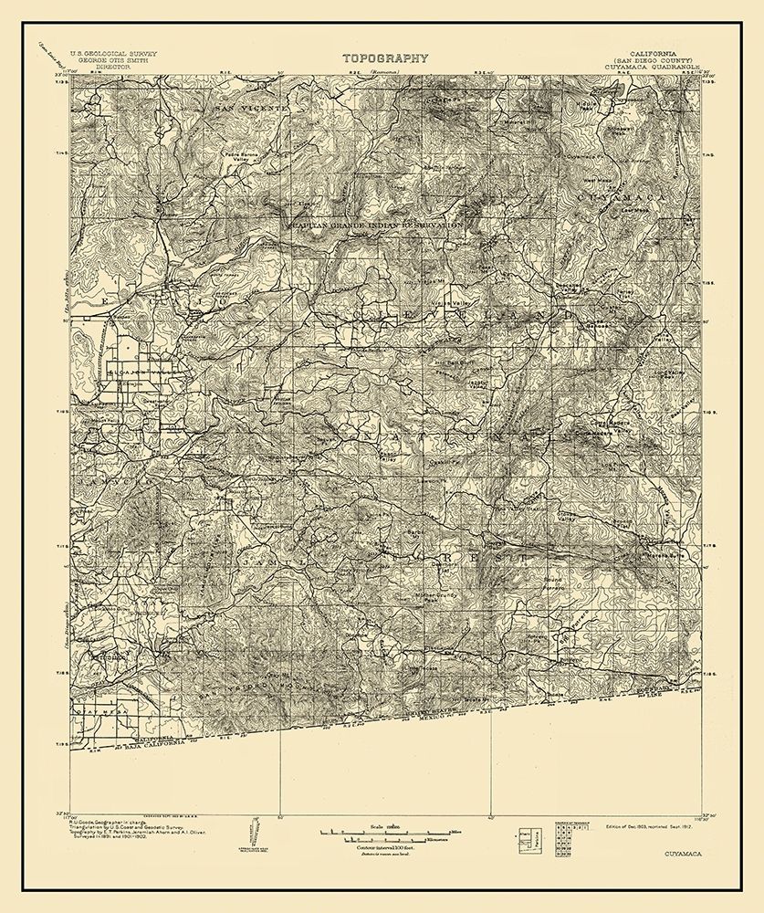 Cuyamaca California Quad - USGS 1903