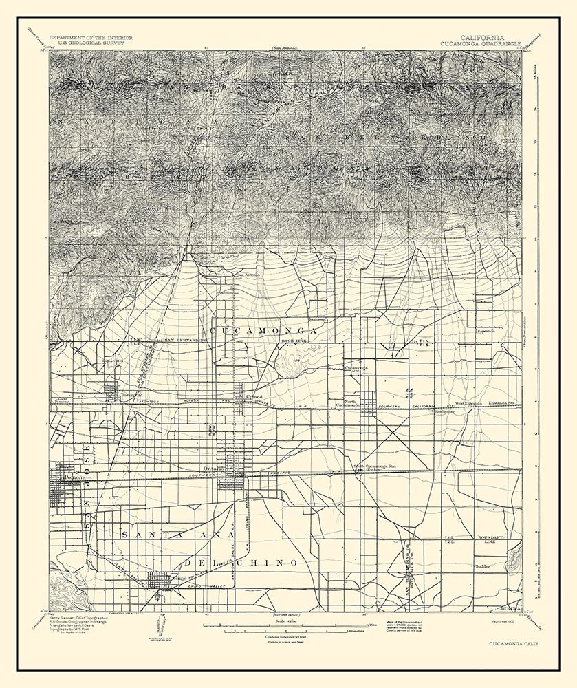 Cucamonga California Quad - USGS 1932