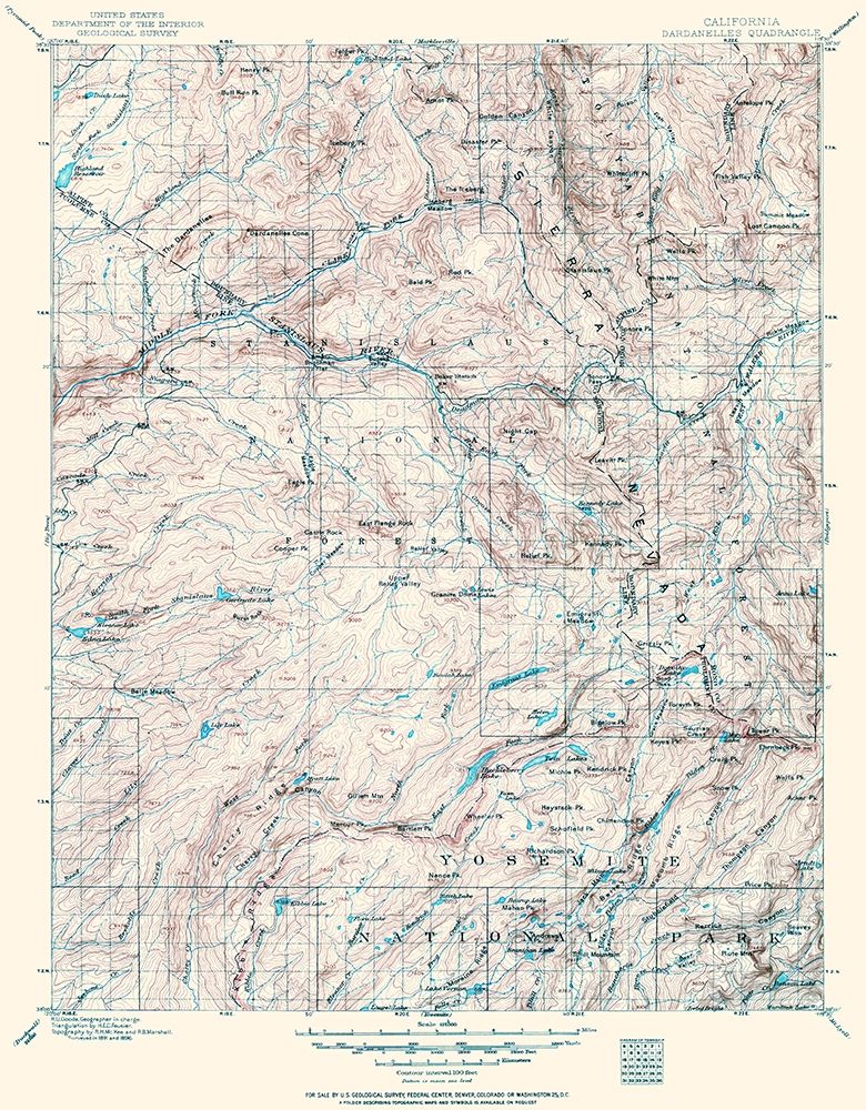 Dardanelles California Quad - USGS 1896