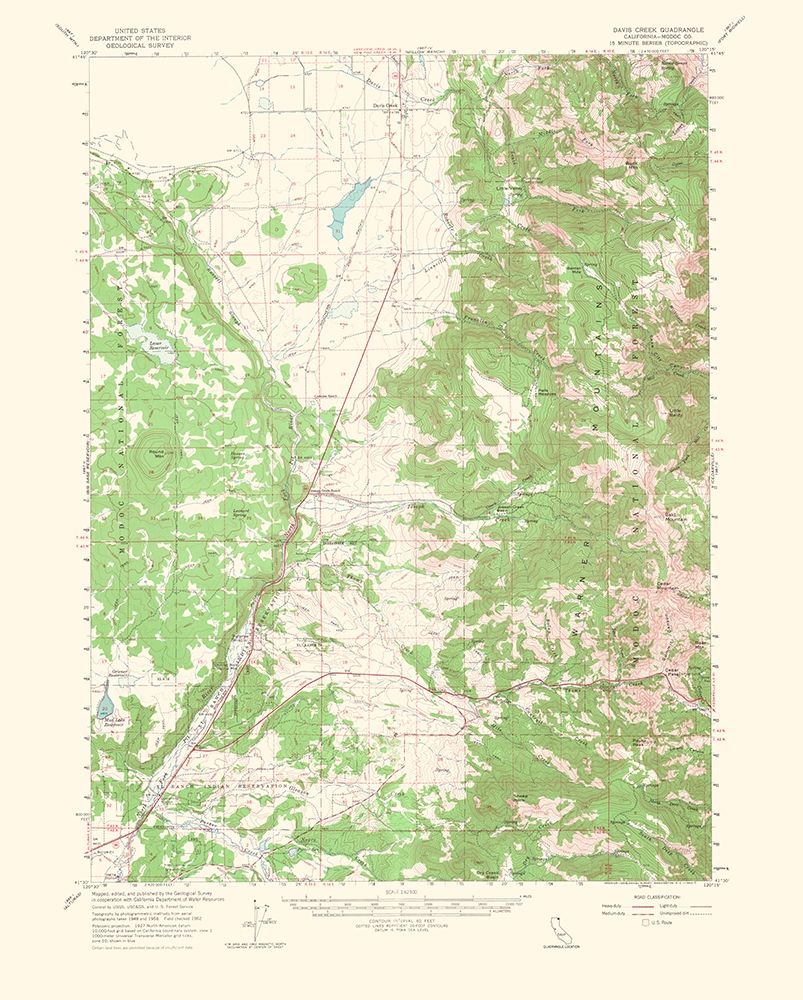 Davis Creek California Quad - USGS 1964