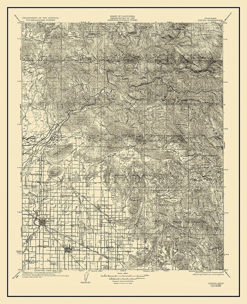 Dinuba California Quad - USGS 1924