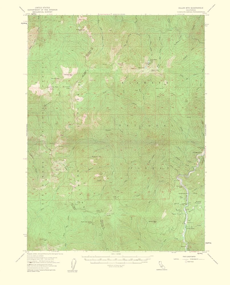 Dillon Mountain California Quad - USGS 1963