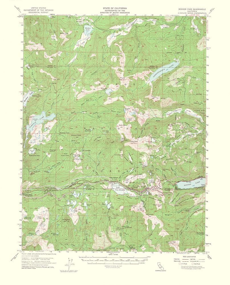 Donner Pass California Quad - USGS 1964
