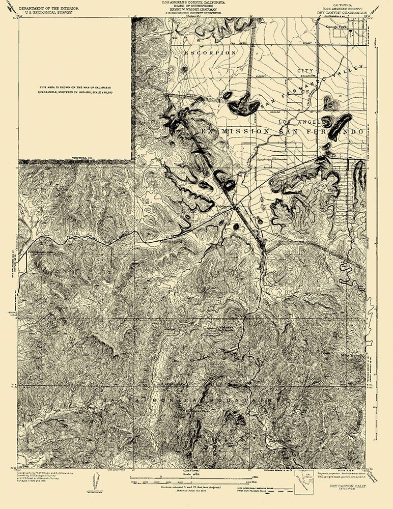 Dry Canyon California Quad - USGS 1932
