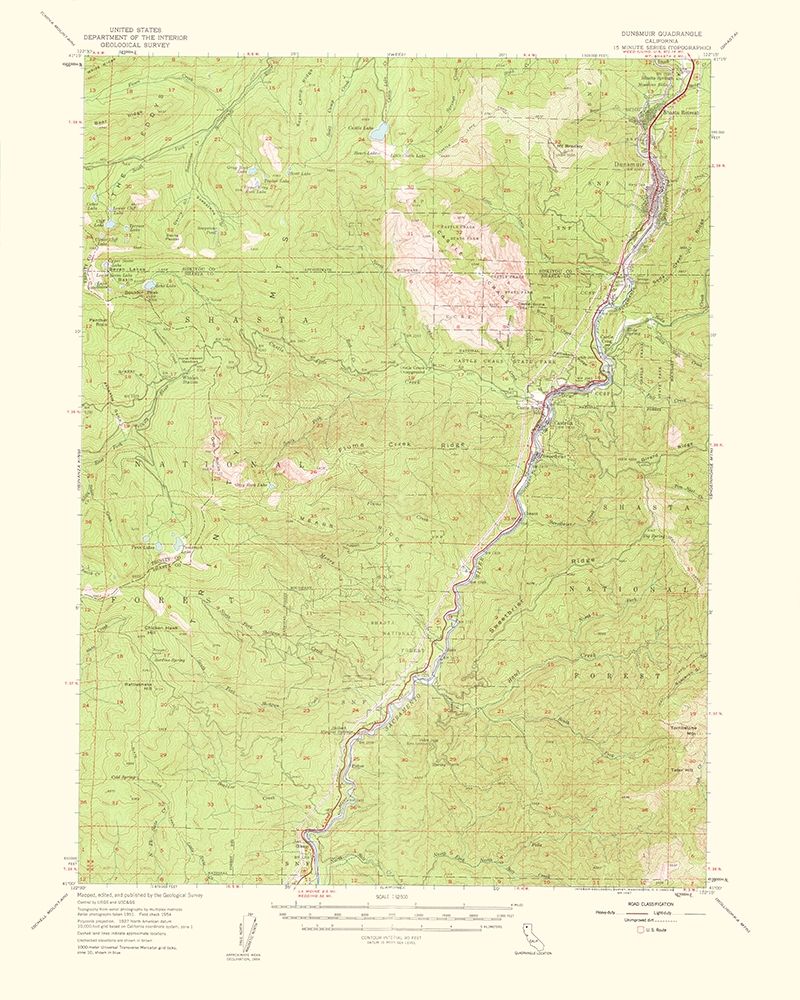 Dunsmuir California Quad - USGS 1960