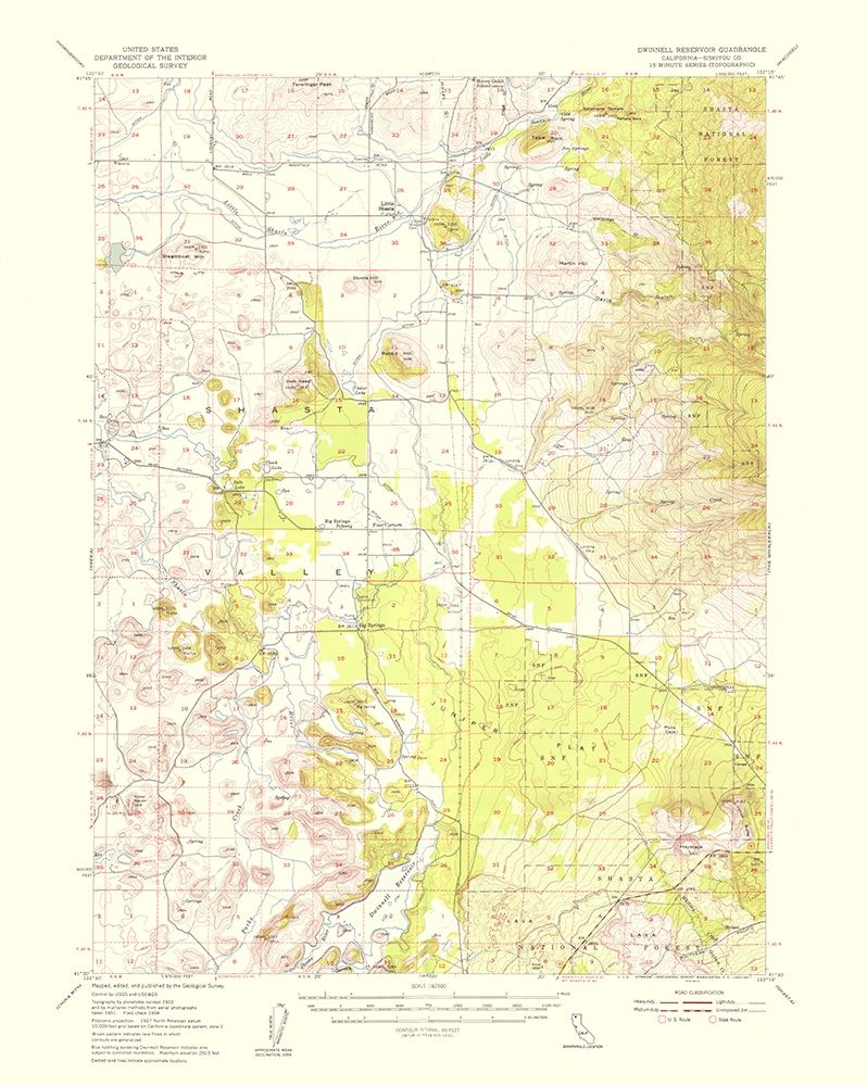 Dwinnel Reservoir California Quad - USGS 1957