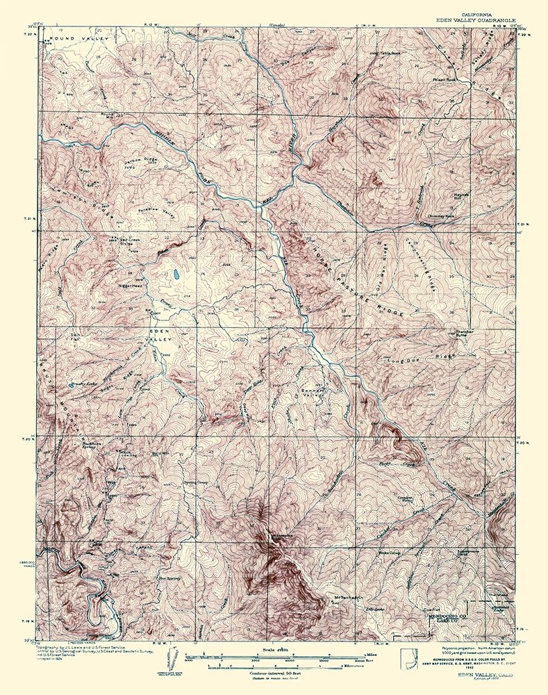 Eden Valley California Quad - USGS 1928