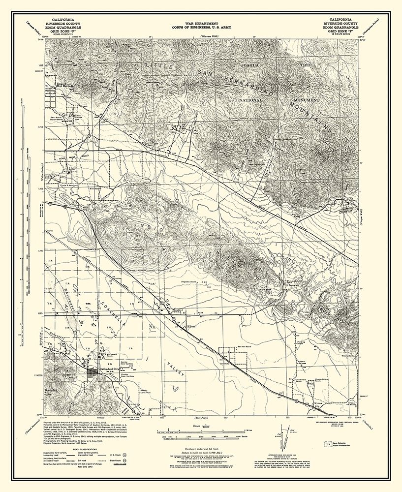 Edom California Quad Grid F - US Army 1944