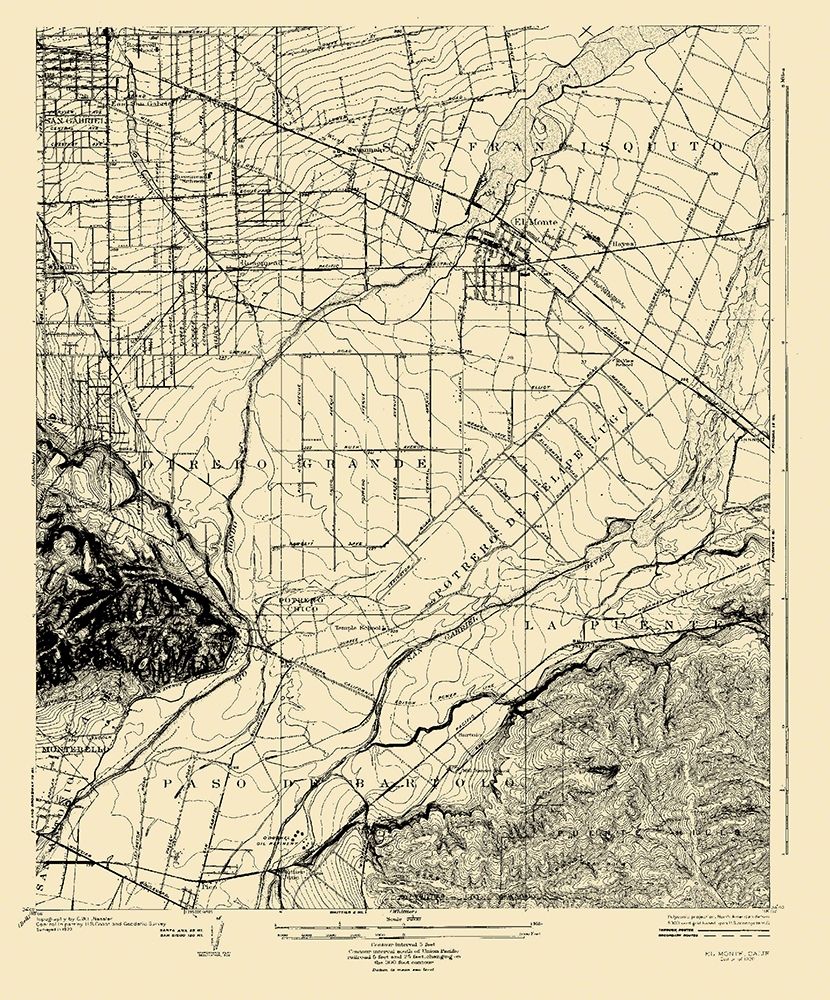 El Monte California - USGS 1926