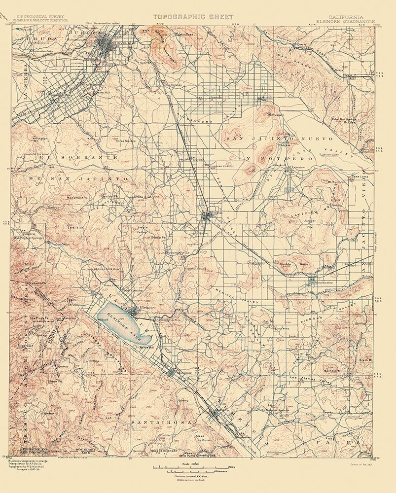 Elsinore California Quad - USGS 1901