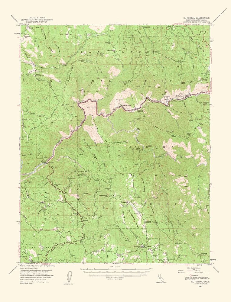 El Portal California Quad - USGS 1964