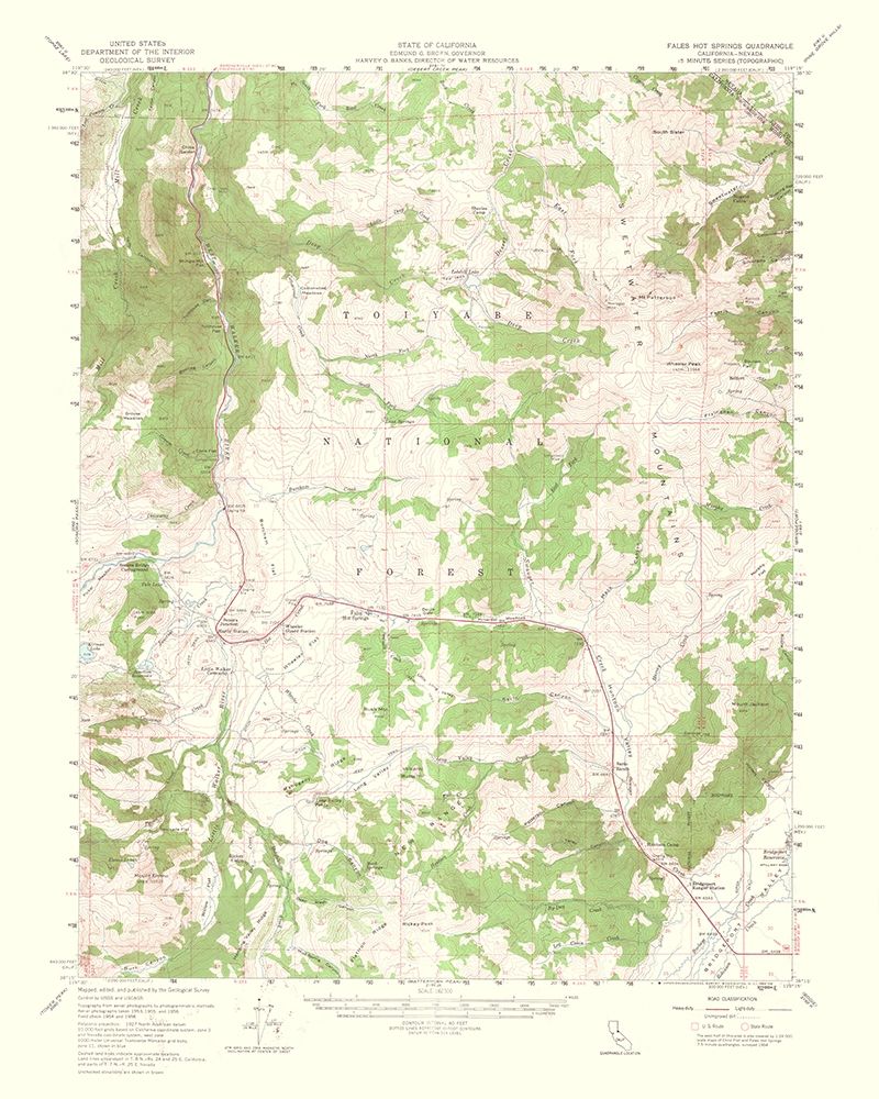Fales Hot Springs California Quad - USGS 1964